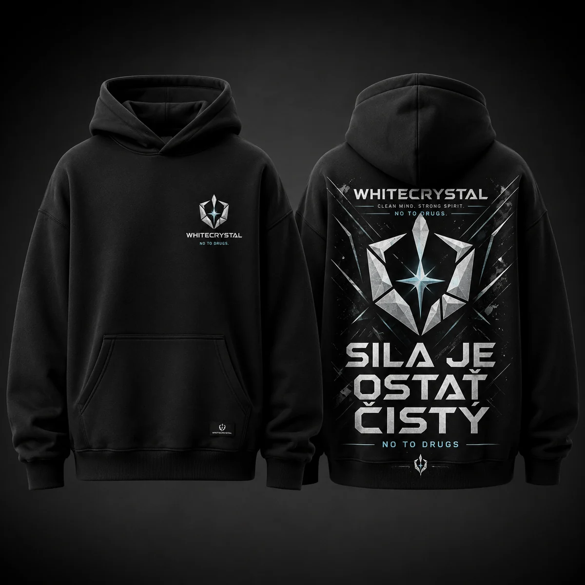 Čierna mikina WHITECRYSTAL